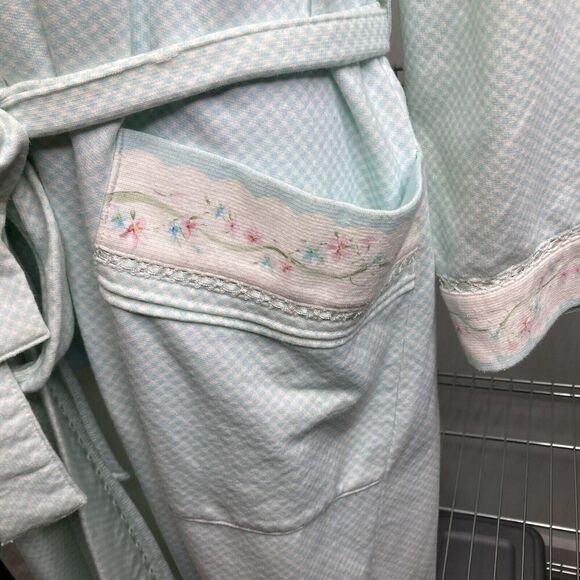 Earth Angels Women's Green Fleece Robe Size L Loungewear Soft Pastels Cozy - Picture 9 of 13